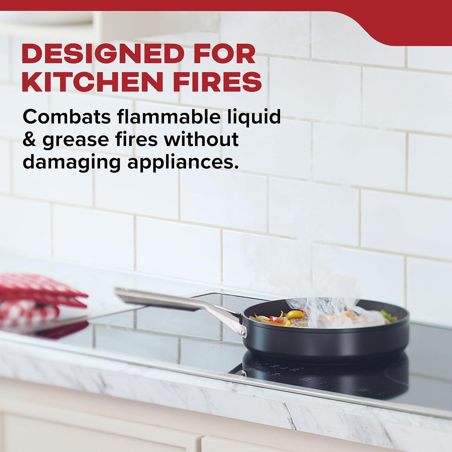 Home Kitchen Fire Extinguisher for Grease Fires, 3.9 lbs, Wall Mount Included