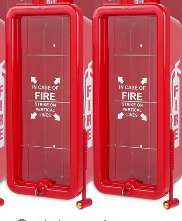 🤡🔥🧯 2 pcs 5lb. FIRE EXTINGUISHER CABINET WITH LOCK & HAMMER 🤡🔥🧯