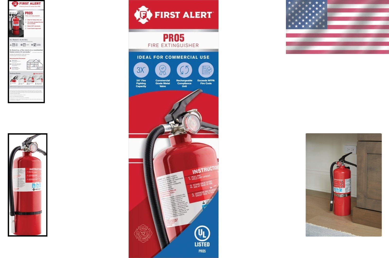 Rechargeable Fire Extinguisher – Heavy Duty, Rated, Perfect for Home & Office