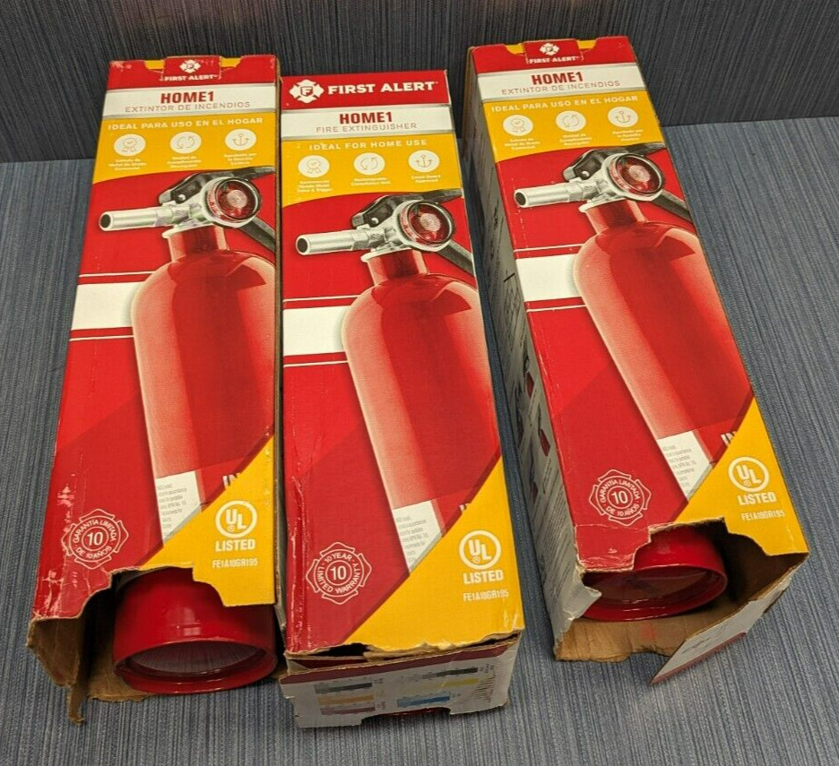 Lot of 3 x First Alert HOME1 Rechargeable Fire Extinguisher