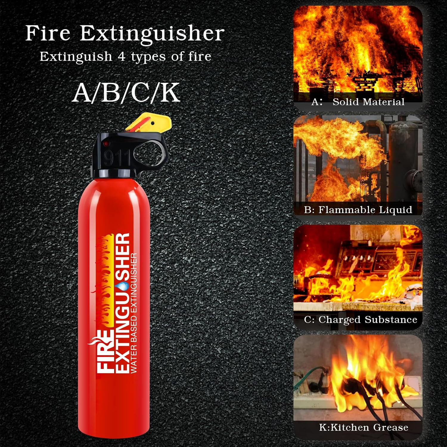 Fire Extinguisher for Home, 2 Pack Car Fire Extinguishers with Mount, 8 in 1 Por