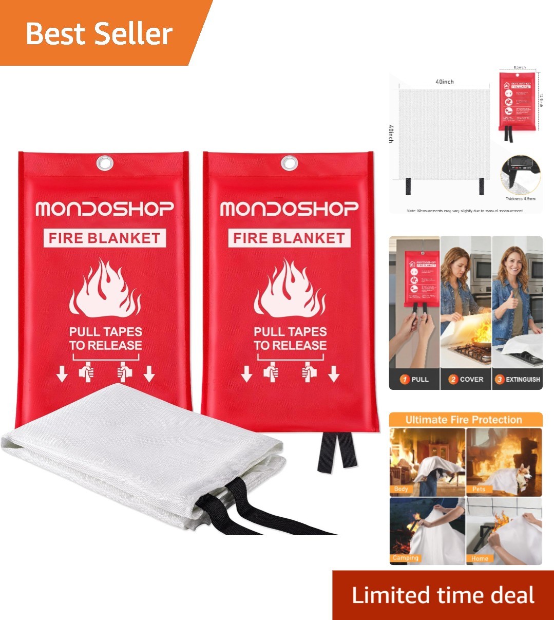 Fire Resistant Fiberglass Emergency Blanket for Fire Safety
