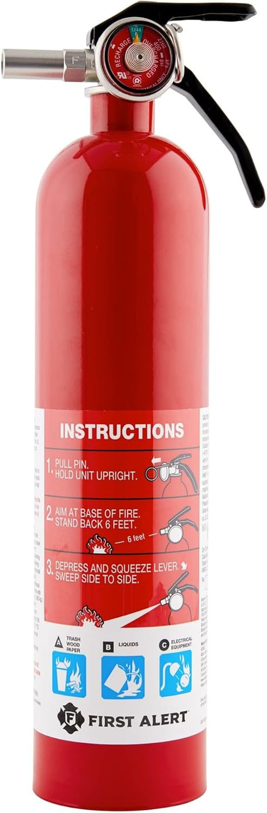 Home1-2, Standard Home Fire Extinguisher, Red, 2PACK
