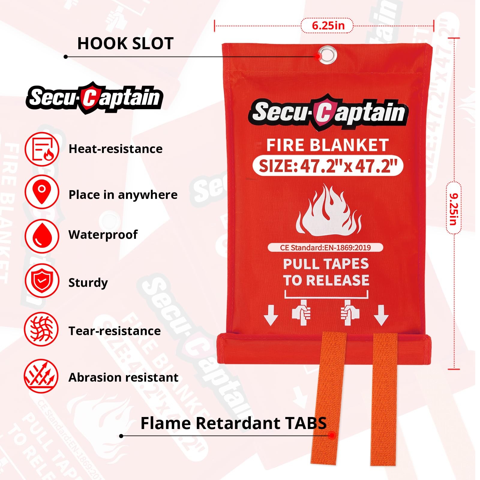 Emergency Fire Blanket for Home – 2 Pack 47.2″x47.2″ Large Flame Retardant Bl…