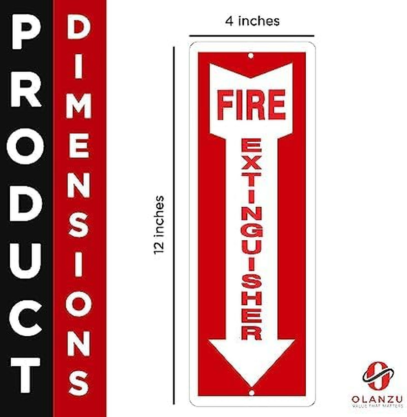 Fire Extinguisher Signs for Business – Pack of 100 – Metal Fire Extinguisher Sig