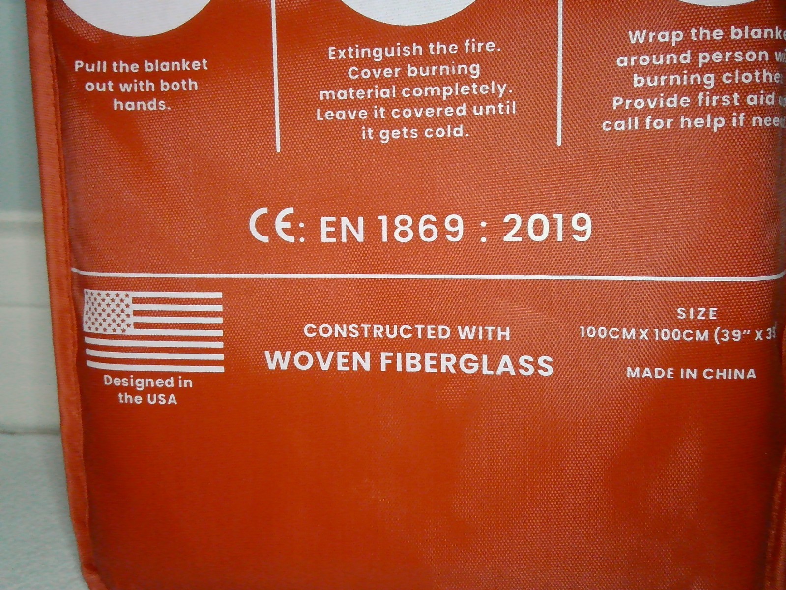 Prepared Hero Brand Fiberglass Fire Blanket 39″x39″ Qty 1