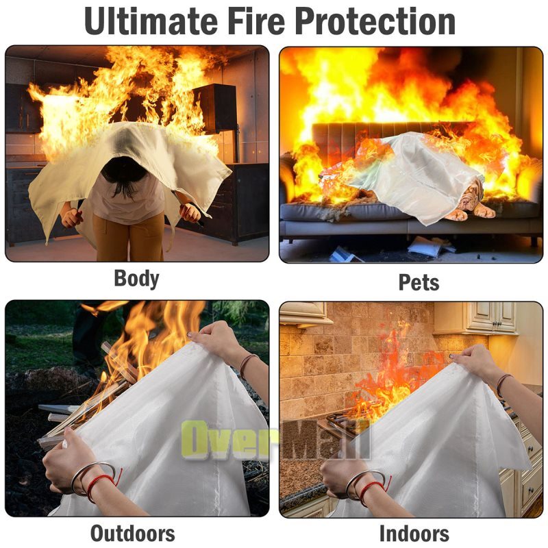 47″X47″ Fire Blanket Emergency for Home Car Fiberglass Fire Suppression Blanket