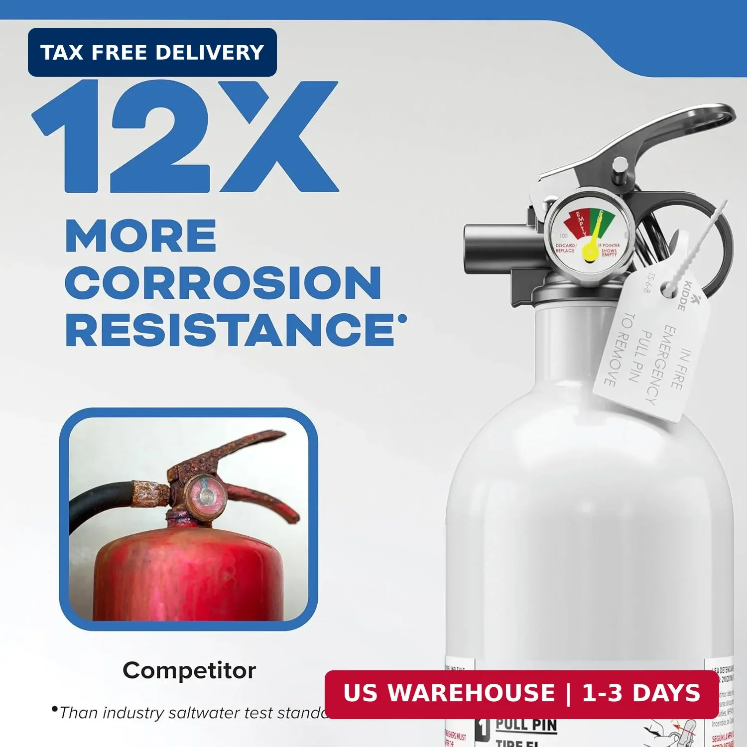 Kidde Fire Extinguisher for Boats, Single-Use 5BC
