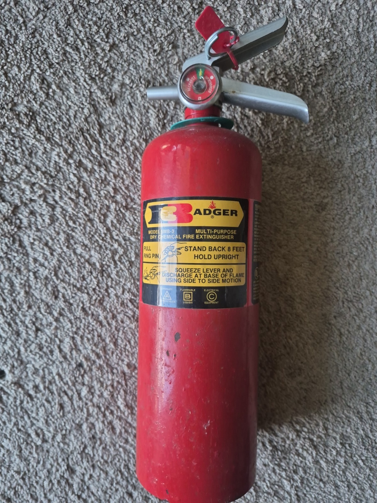 Badger 5lb Abc Fire Extinguisher Vintage 1981 Full Charge Collectable Cheap&easy