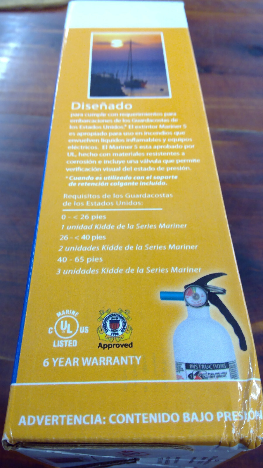 Kidde Mariner 5 Fire Extinguisher 2# 5-B:C Metal Valve Nylon VB White 466635MTLK