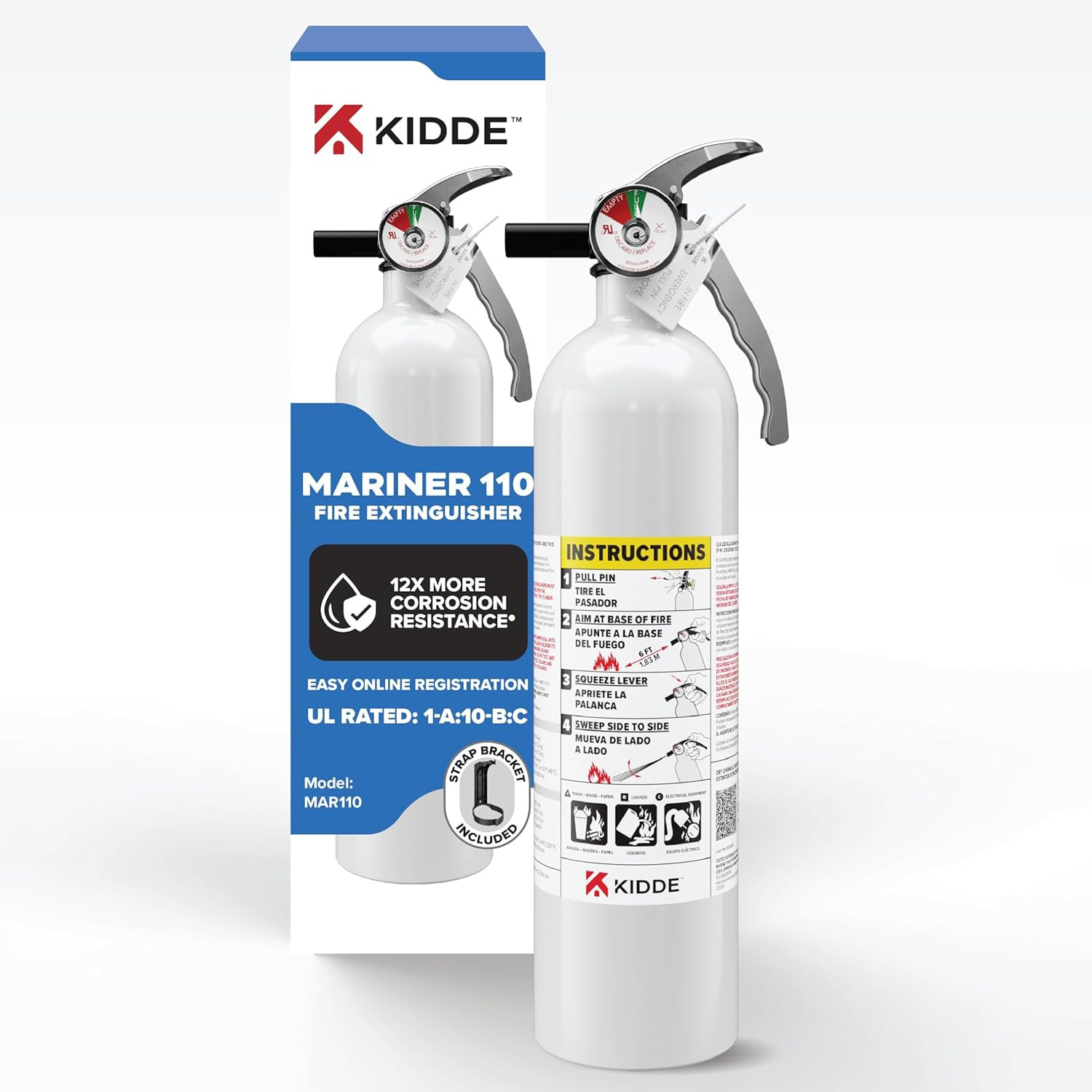 Fire Extinguisher for Boats, Single-Use 1A10BC