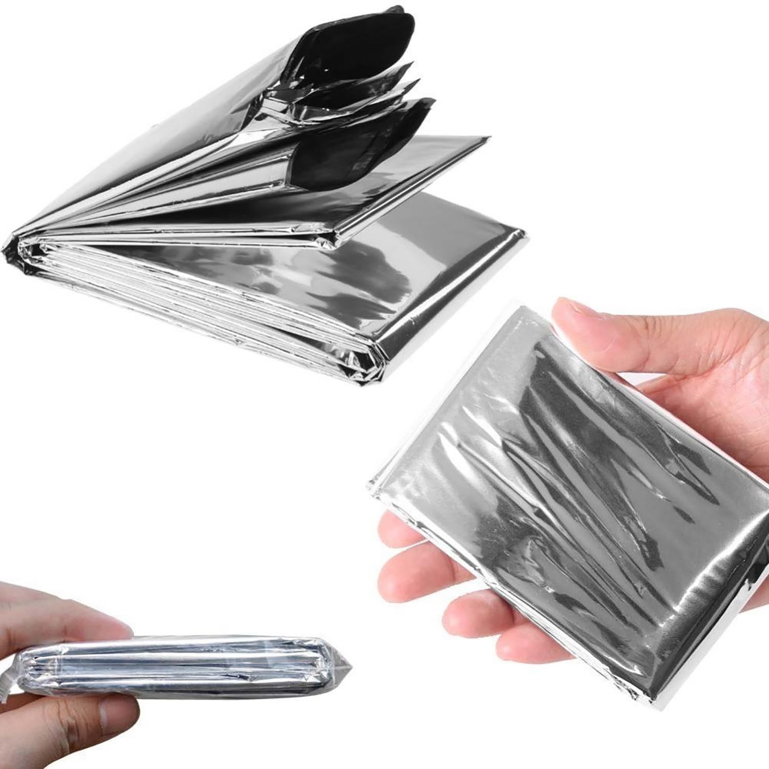 Emergency Foil Blanket, Survival Thermal Mylar Blankets Individually Packaged Pe