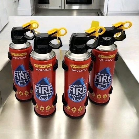 4 Pack 8 in 1 Water Based Fire Extinguisher w/ Wall Mount 500mL (Exp 05/23/2029)