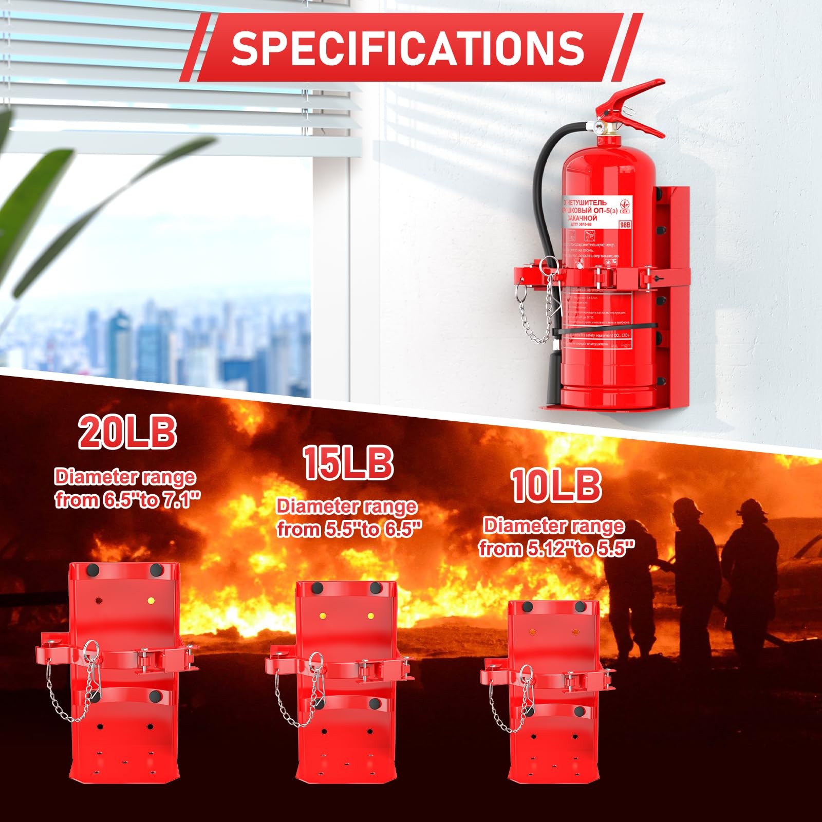 Fire Extinguisher Mount, 2PCS Heavy Duty Fire Extinguisher Bracket with Screw…