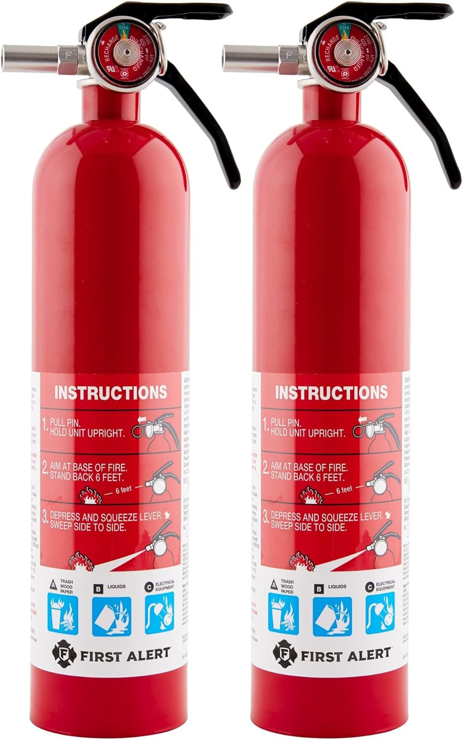Home1-2, Standard Home Fire Extinguisher, Red, 2PACK