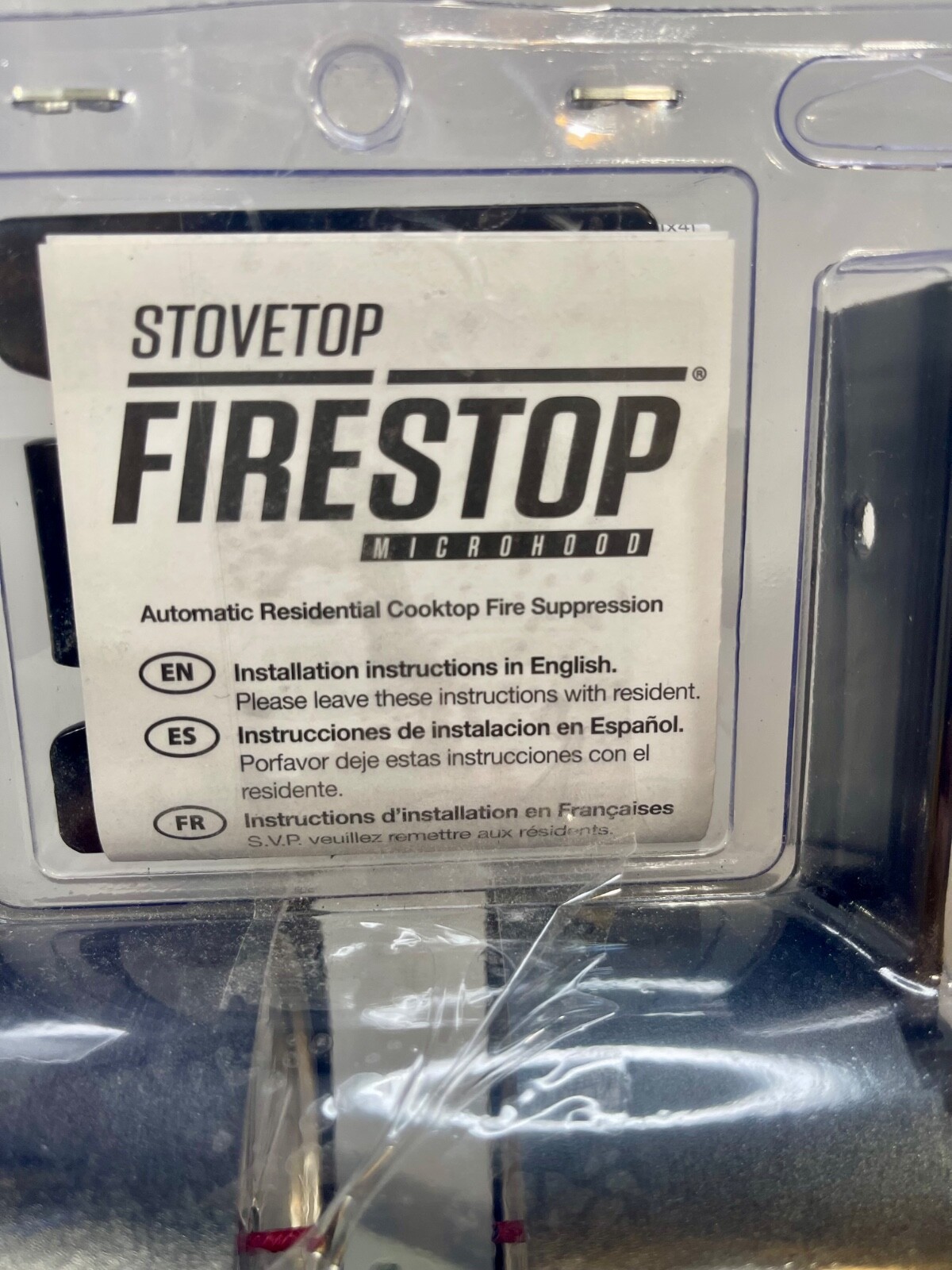 NEW StoveTop FireStop Microhood 677-2 White Automatic Fire Suppressor W / Manuel