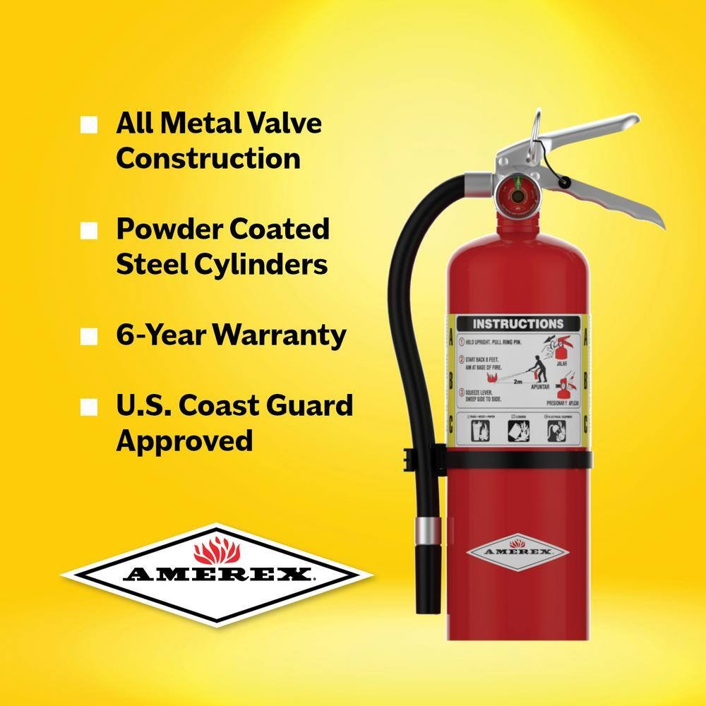 Amerex B402T 5 lbs ABC Dry Chemical Fire Extinguisher with Wall Bracket