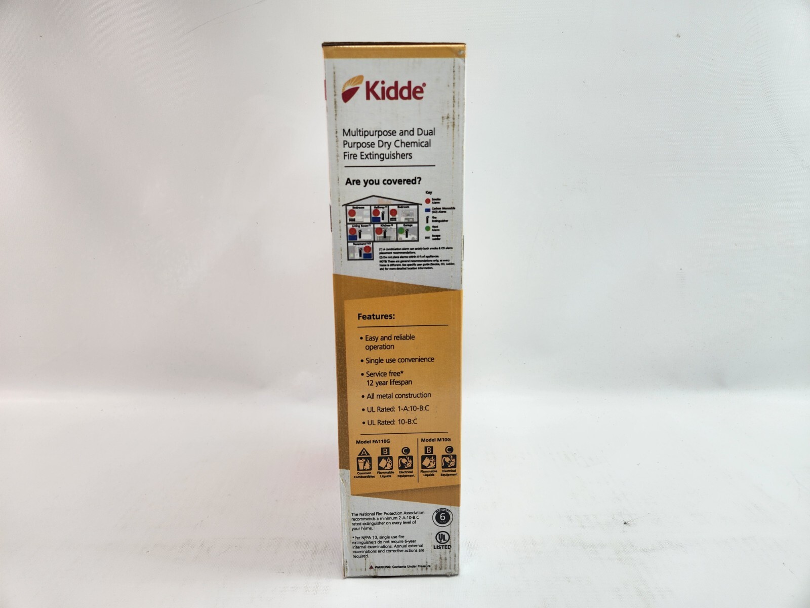 Kidde Residential and Kitchen Class ABC and Class BC Fire Extinguisher’s M10G