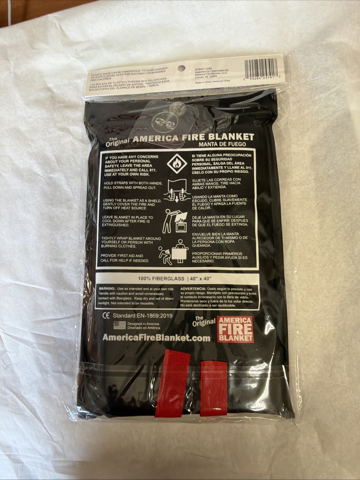 1 – Emergency Fire Blanket 40×40” Fireman Commercial Road Grade Never Expires