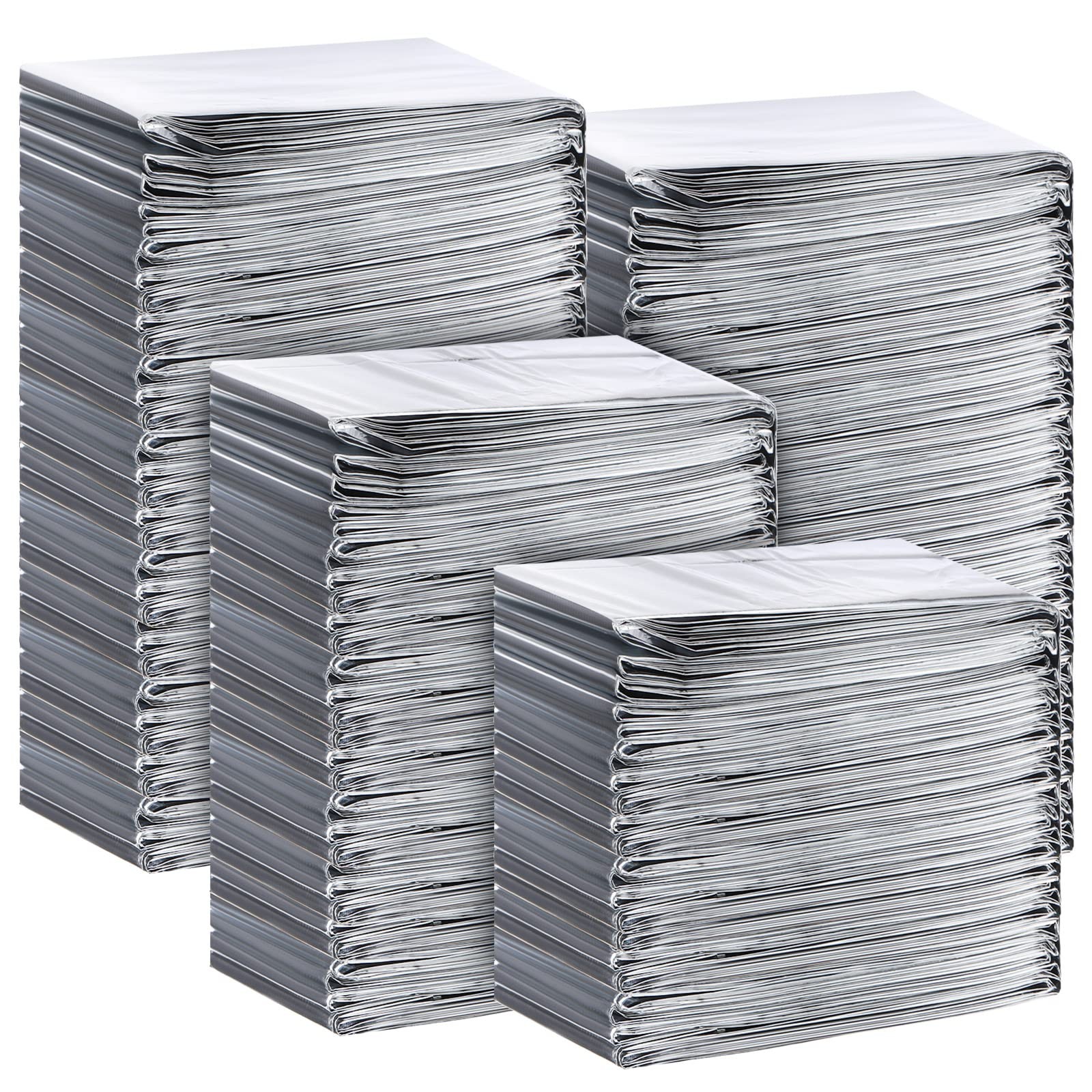 50 Pcs Emergency Thermal Blanket Bulk 83 x 63 Gigantic Foil Space Blanket Sur…
