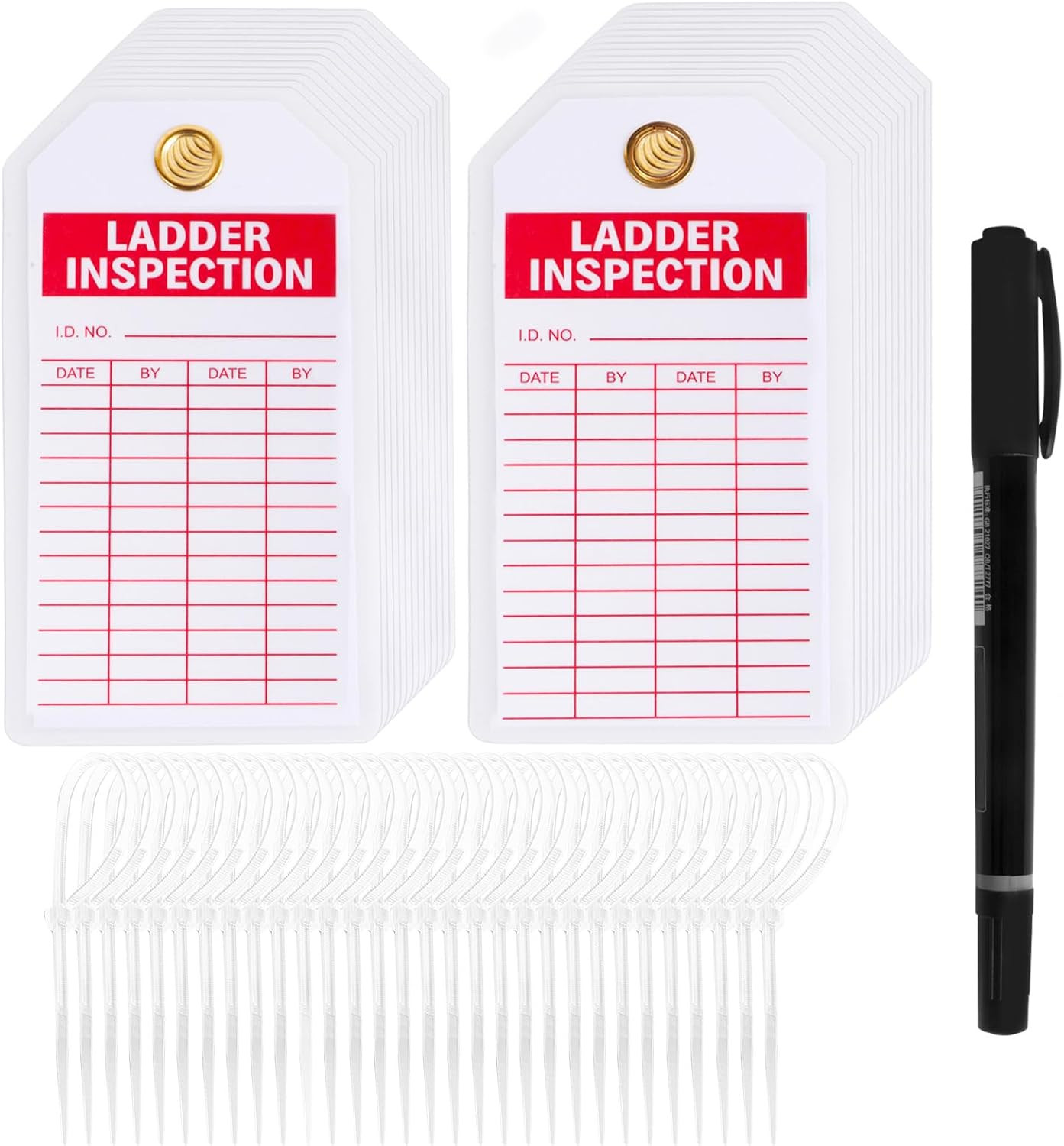 Ladder Safety Inspection Tags, Accident Prevention Tag, Double-Sided Inspection