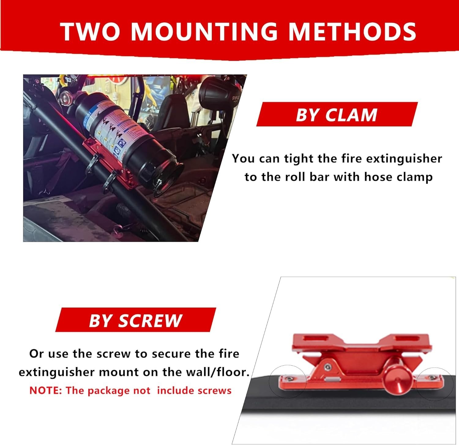 Quick Release Fire Extinguisher Mount Aluminum Adjustable UTV Roll Bar Fire New