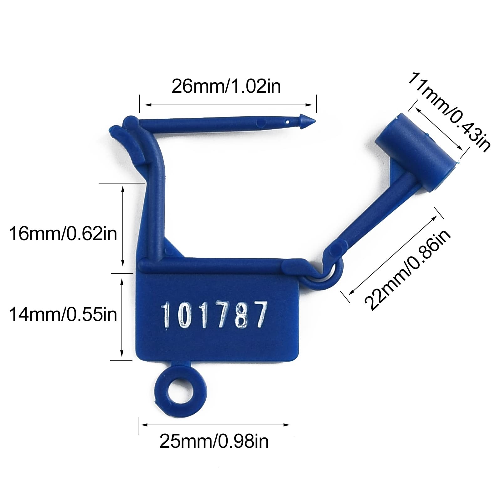 1000pcs Plastic Padlock Seals Tags Disposable Self-Locking Numbered Tag Tampe…