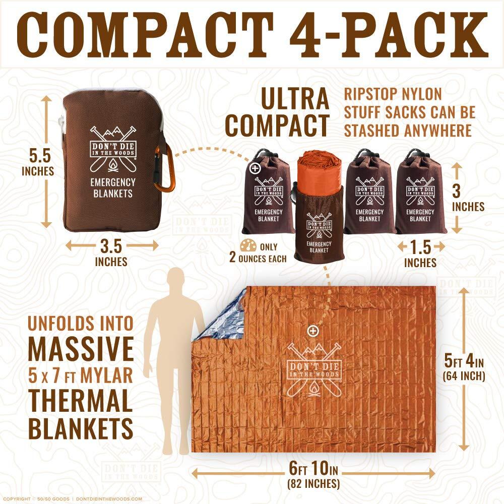 – Freakin’ Huge Emergency Blankets [4-Pack] Extra-Large Thermal Mylar Space Blan