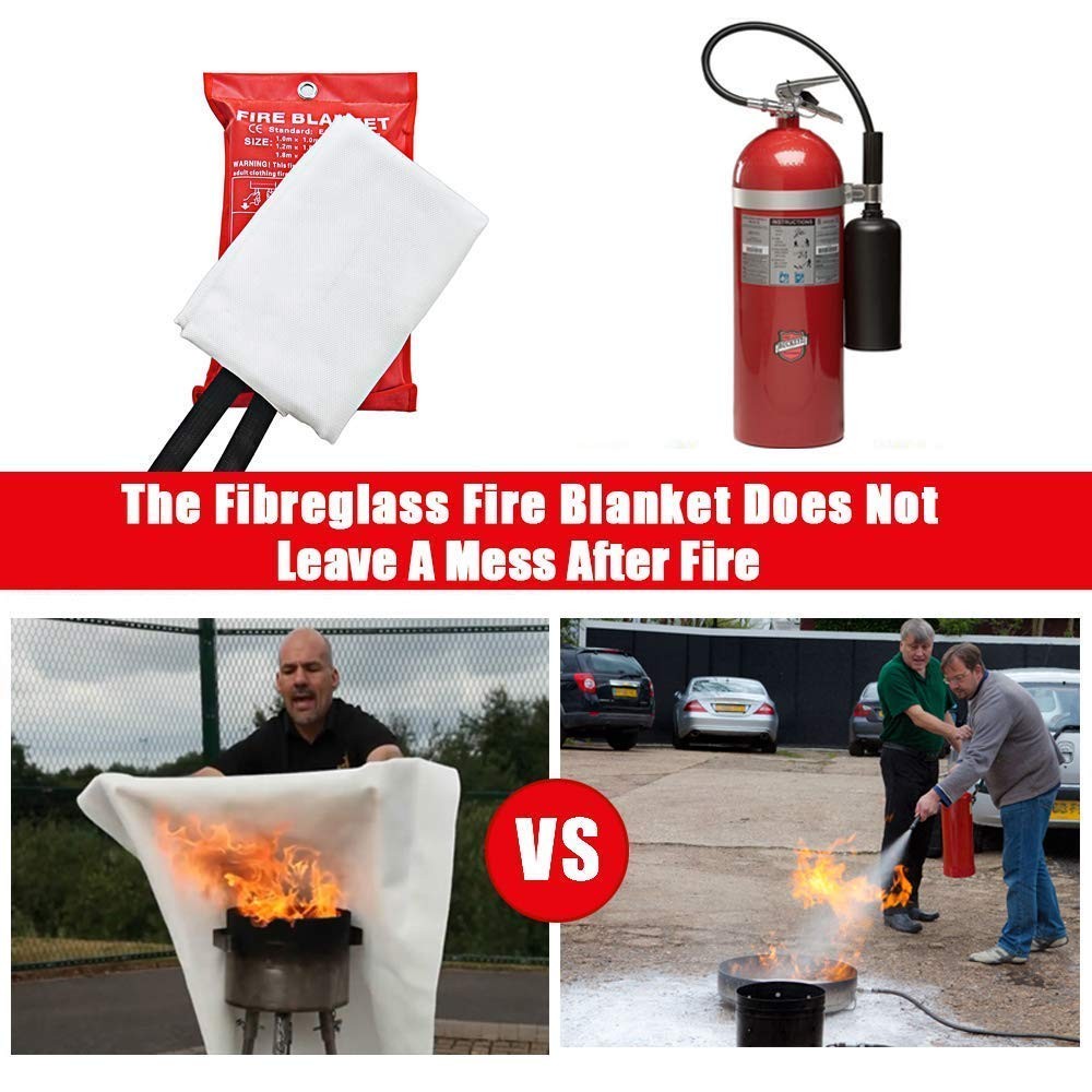 Fire Blanket for Home and Kitchen – XL Size – 2 Pack 47″ x 47″ W/Hooks – Weld…