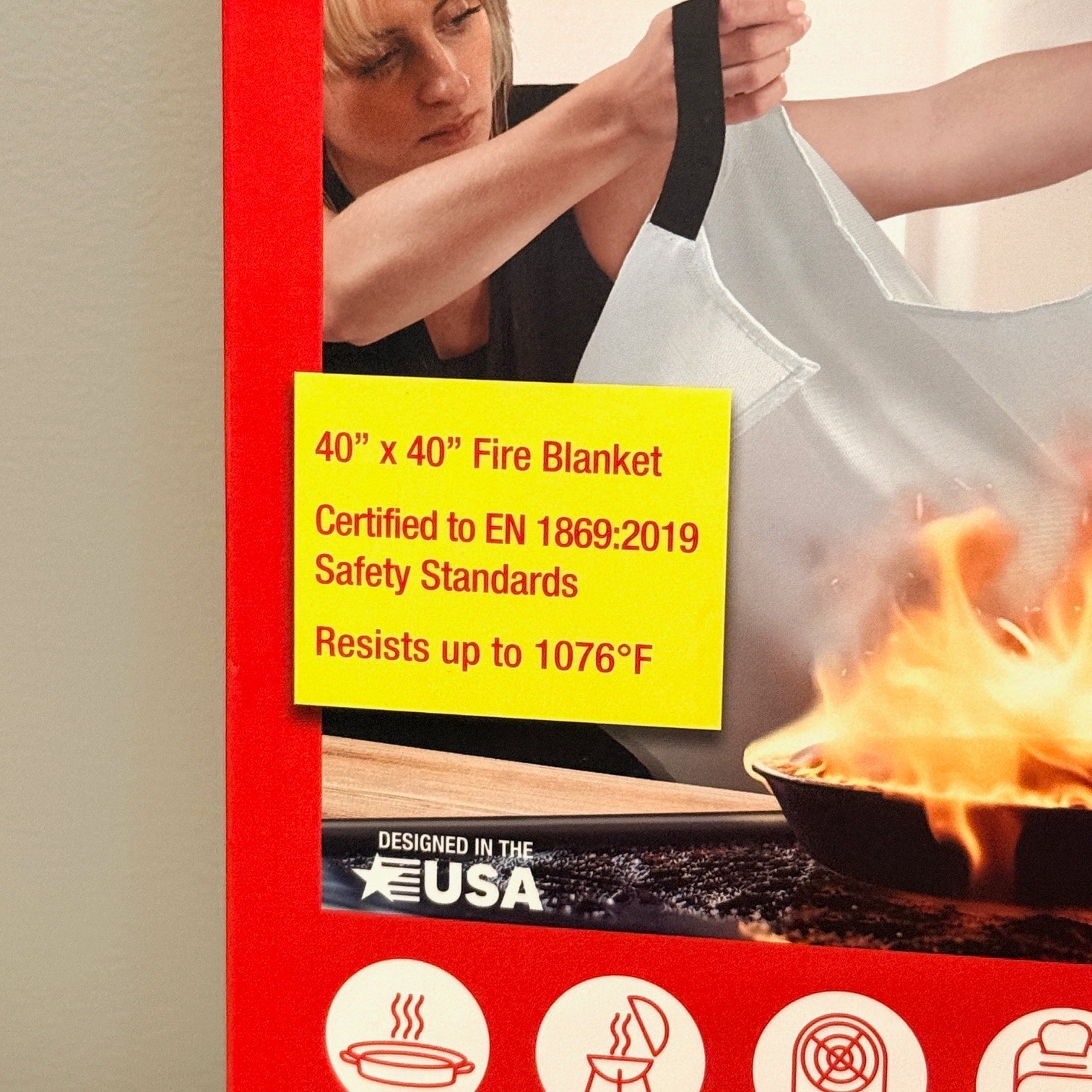KLEAR CONCEPTS FIRE EXTINGUISHER BLANKET 40″ X 40″ FLAME RETARDANT NEW LOT X4