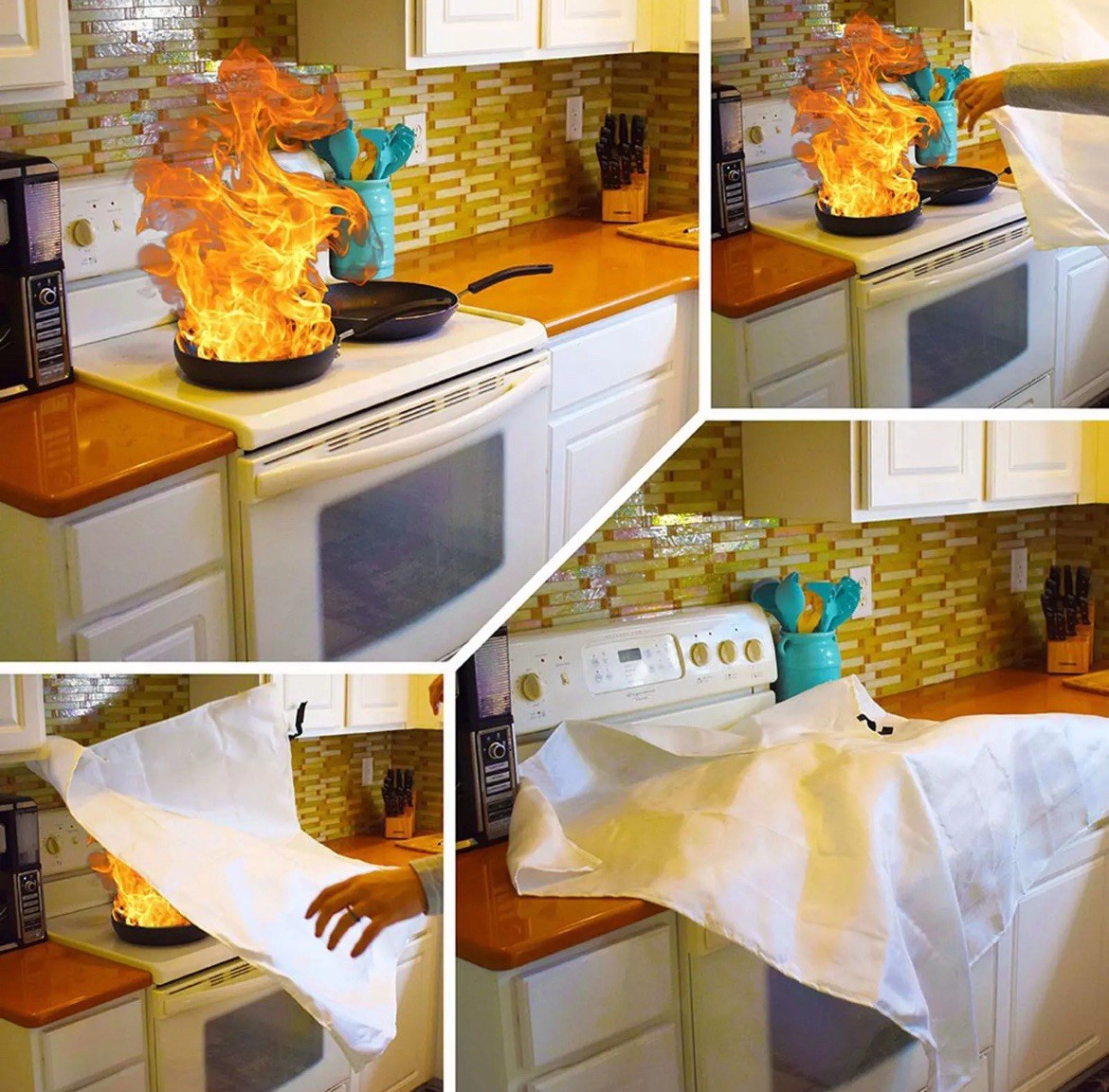 C Crystal Lemon Fire Blanket Kitchen Emergency Suppression Blanket (CL-Fire-01)