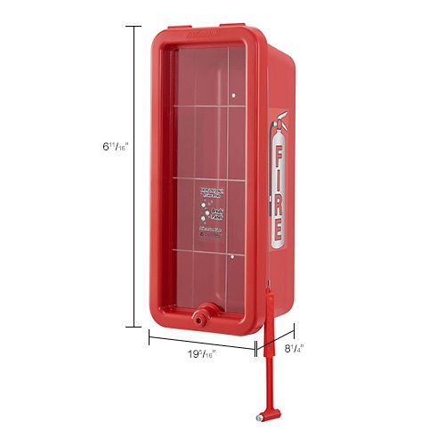 Global Industrial Plastic Fire Extinguisher Cabinet Fits 2-1/2 – 5 lbs. Red