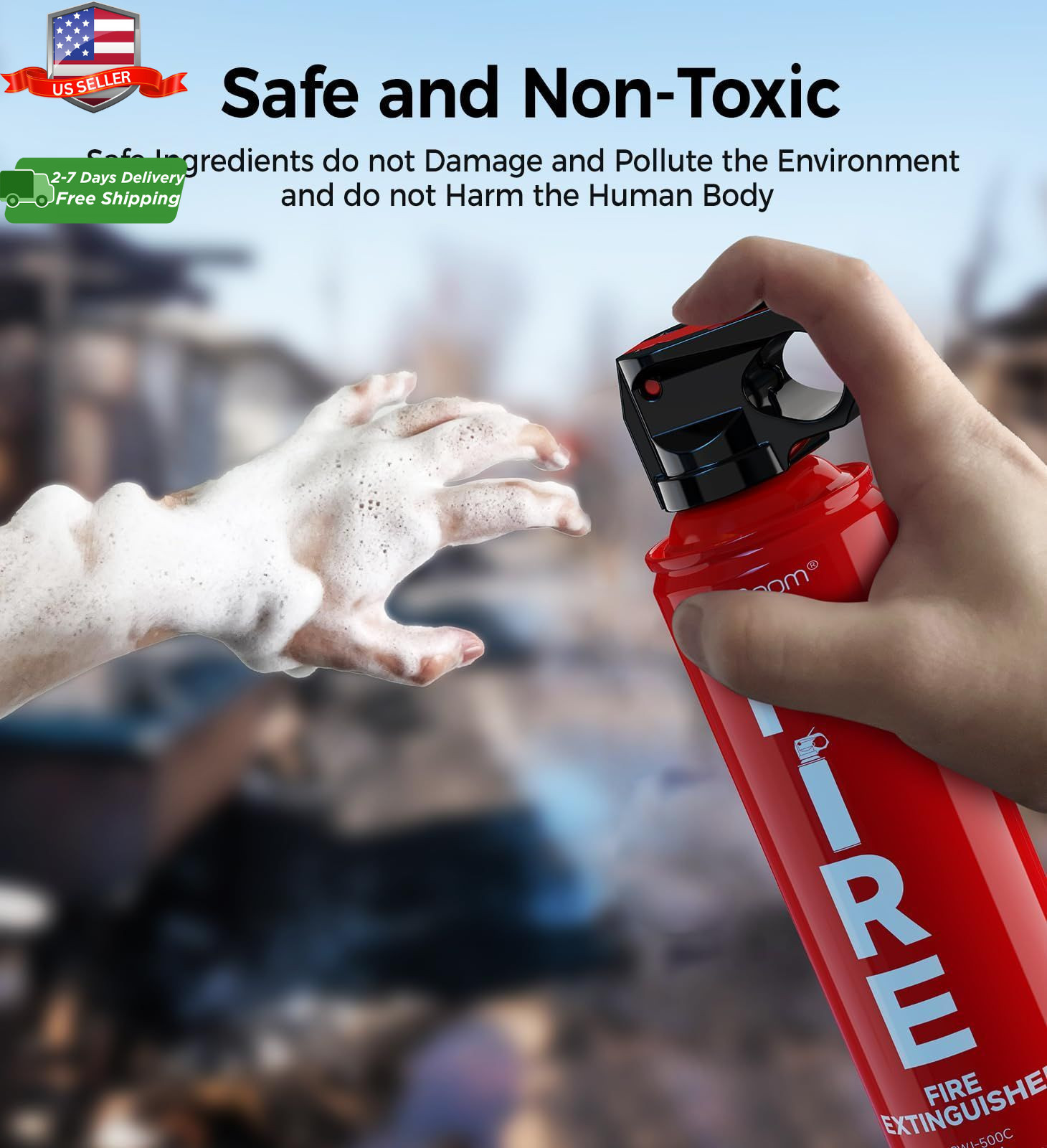2-Pack Fire Extinguisher for Home, Kitchen, Car, and Grill with Mounting Bracket