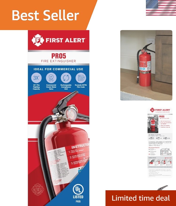 Rechargeable Fire Extinguisher – Heavy Duty, Rated, Perfect for Home & Office