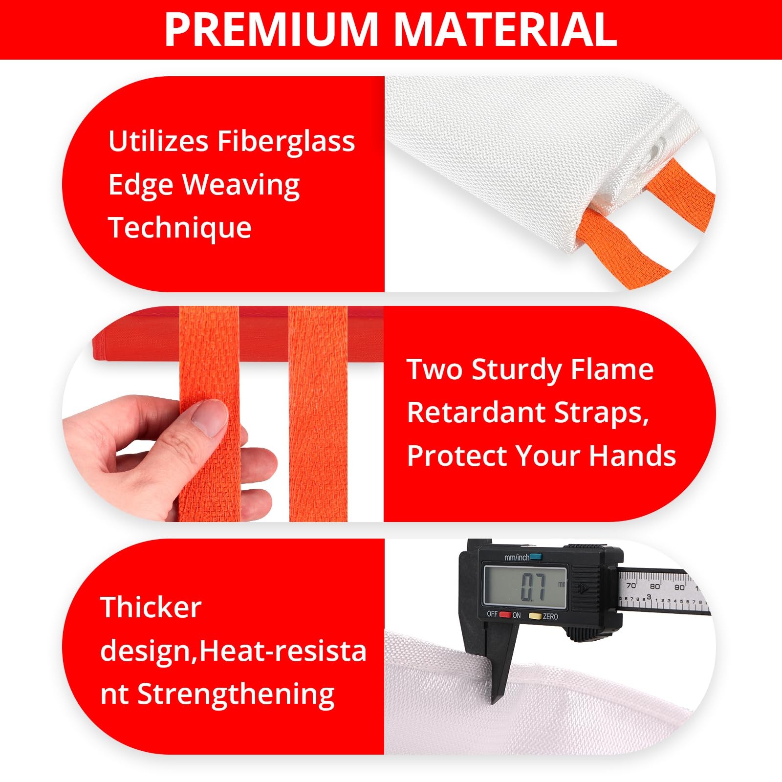 Emergency Fire Blanket for Home – 2 Pack 47.2″x47.2″ Large Flame Retardant Bl…