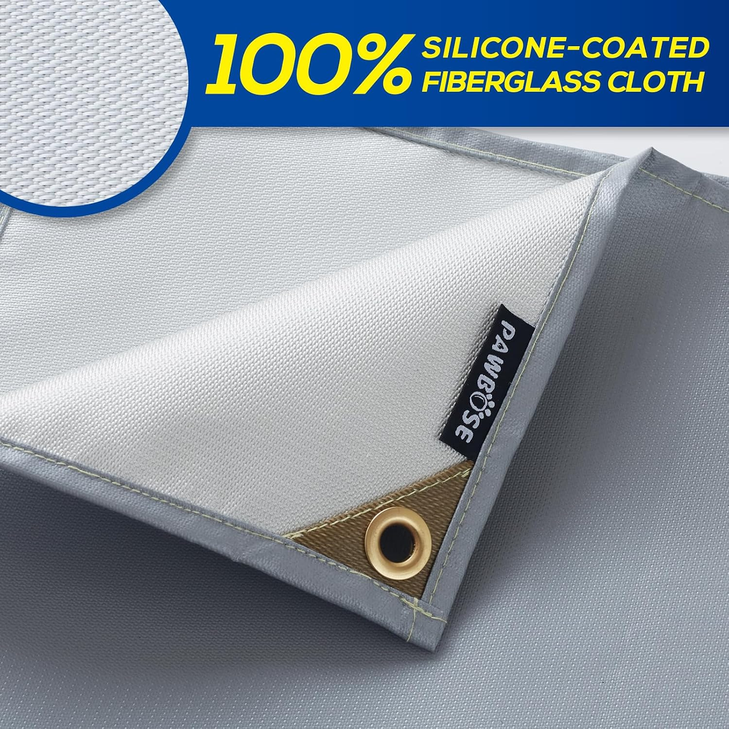PAWBOSE 4x6ft Welding Blanket, Silicone Coated Fiberglass Fire Blanket for Weldi