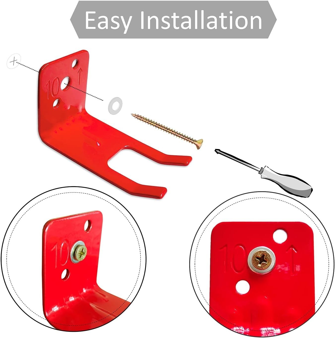 QMARK 4 Pack Fire Extinguisher Bracket Wall Mount Hook for 10 LB Universal