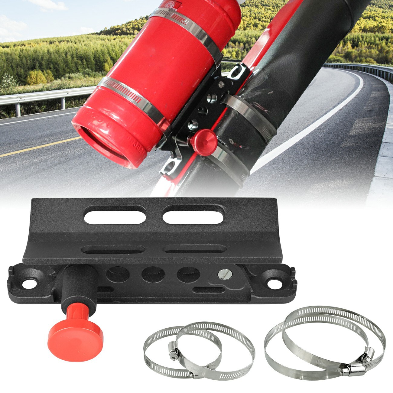 Car Fire Extinguisher Holder Mount Bracket Adjustable For Jeep Wrangler,Aluminum