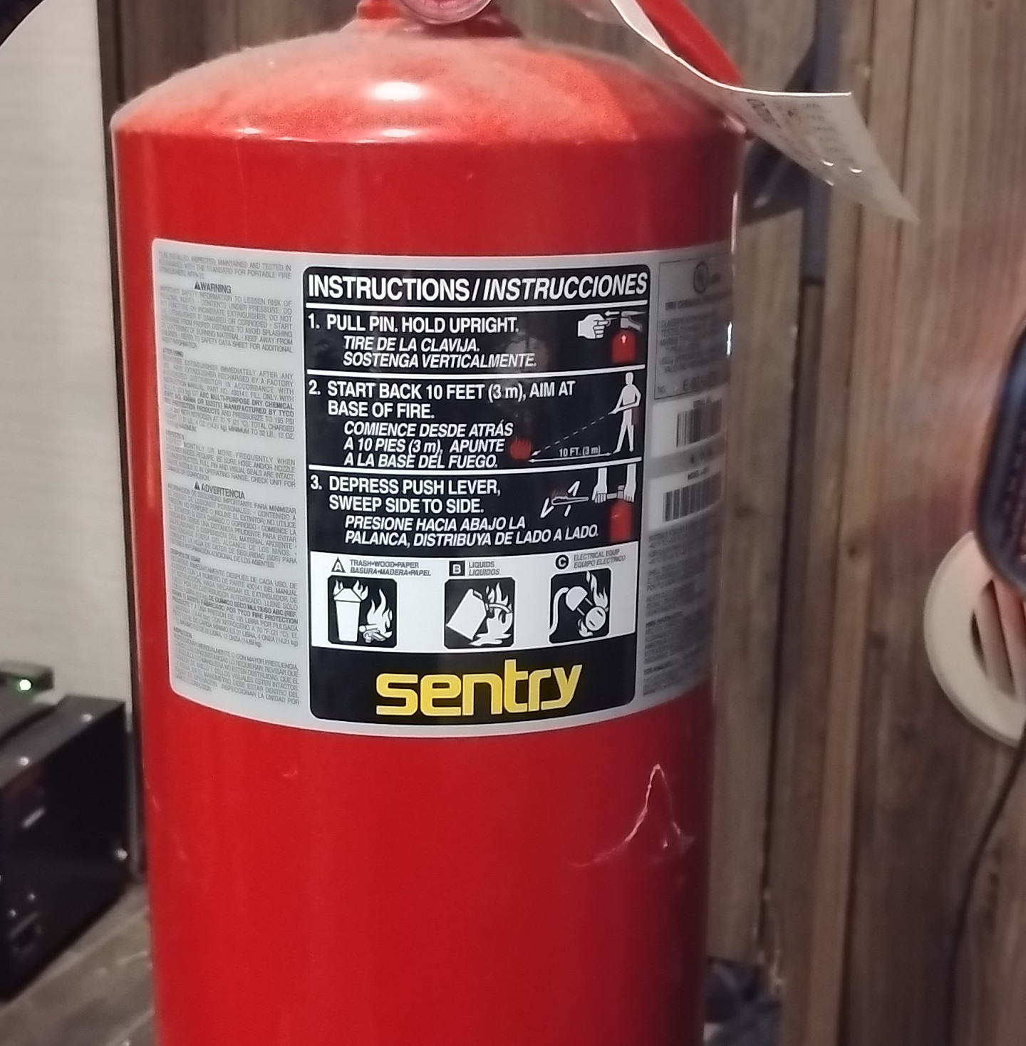 Sentry AA20-1 Dry Chemical Fire Extinguisher 10-A:120-B:C Red Fire Extinguishers