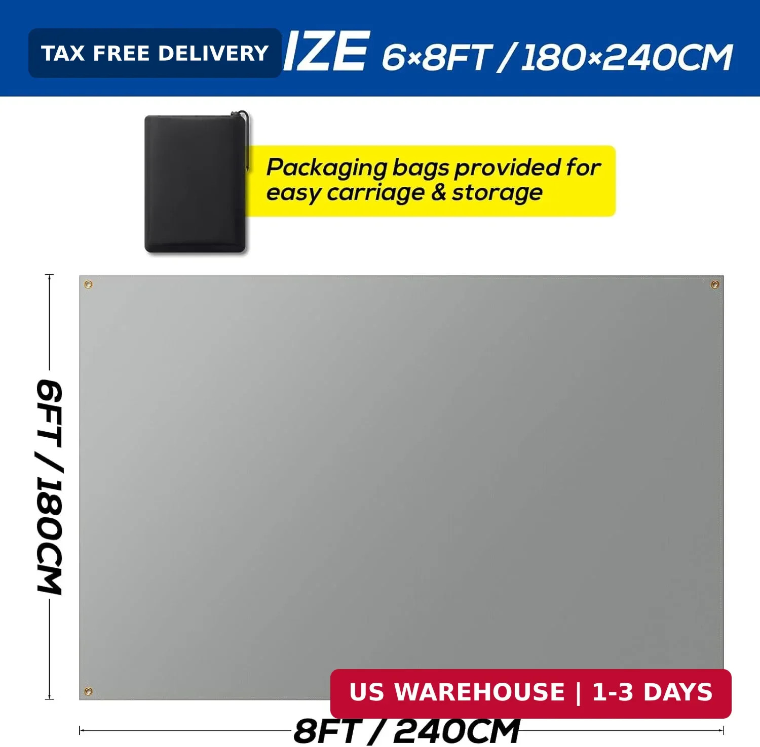 PAWBOSE 6x8ft Welding Blanket, Silicone Coated Fiberglass Fire Blanket for Weldi