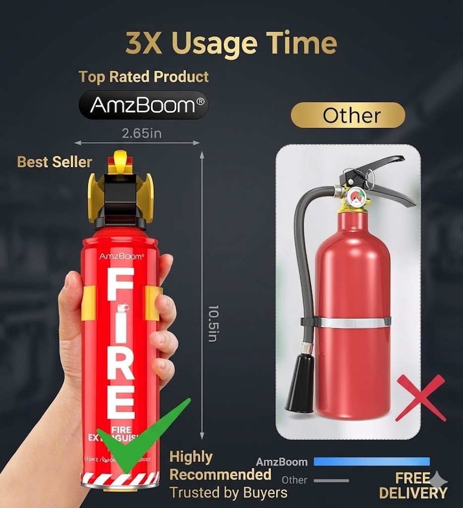 Fire Extinguisher-2-Pack – 4 In 1 with Mount Fire Extinguishers for House/Car