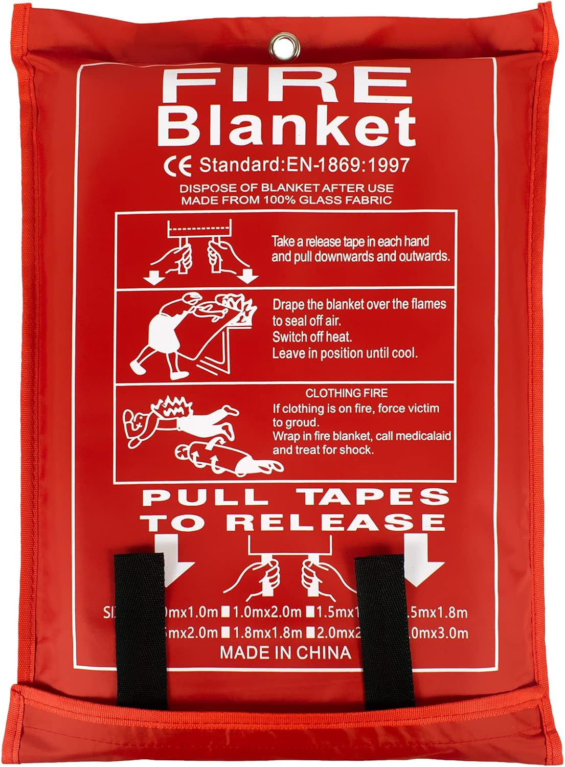 Large Fire Blanket for Home and Kitchen, 6 Ft X 8 Ft Fiberglass Welding Blanket
