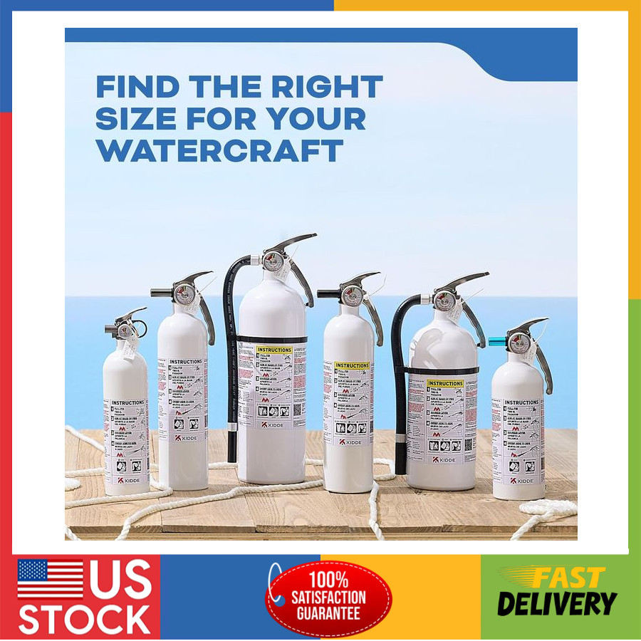 2 Pack Kidde Boat Fire Extinguishers, Single-Use 1A10BC, Reliable Safety