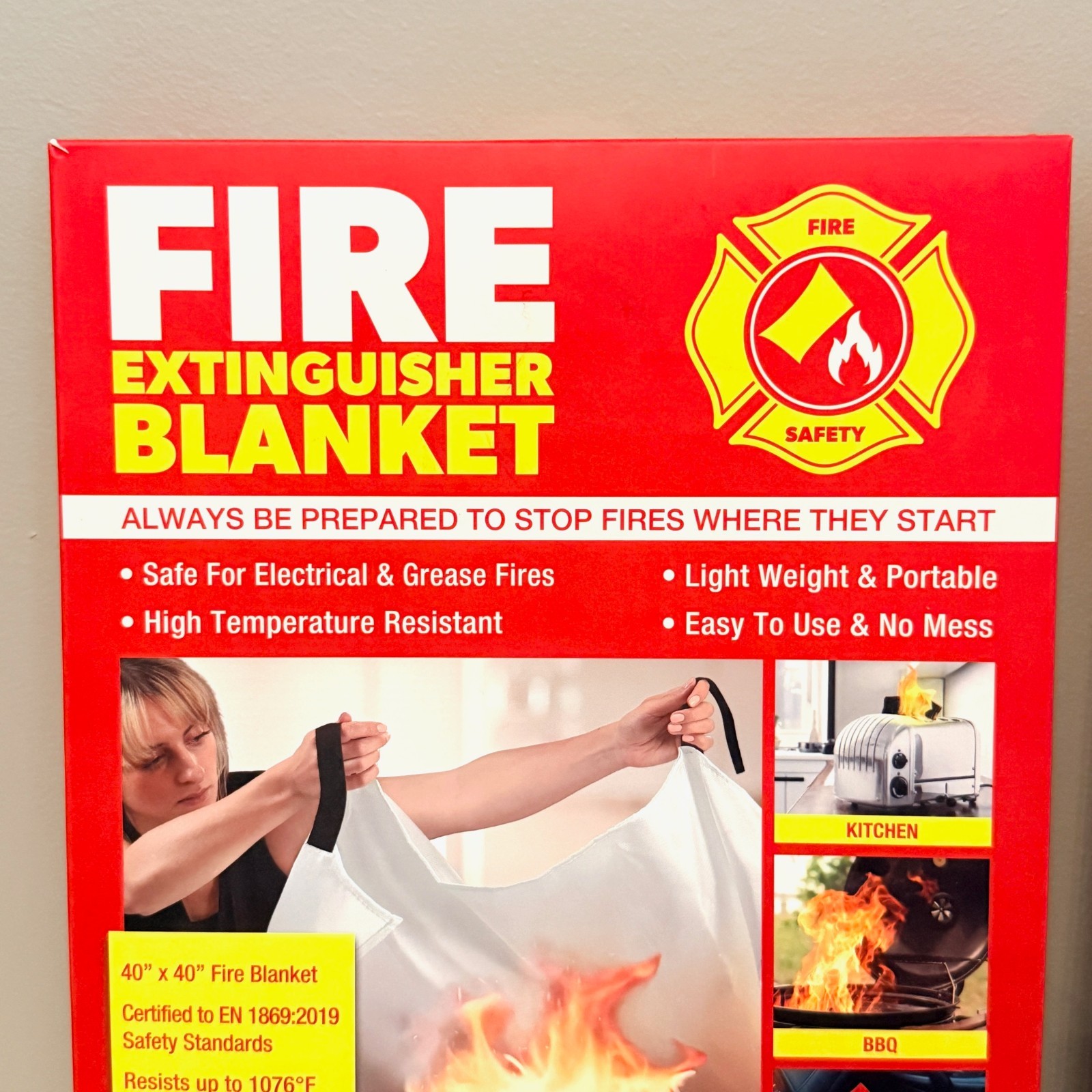 KLEAR CONCEPTS FIRE EXTINGUISHER BLANKET 40″ X 40″ FLAME RETARDANT NEW LOT X4