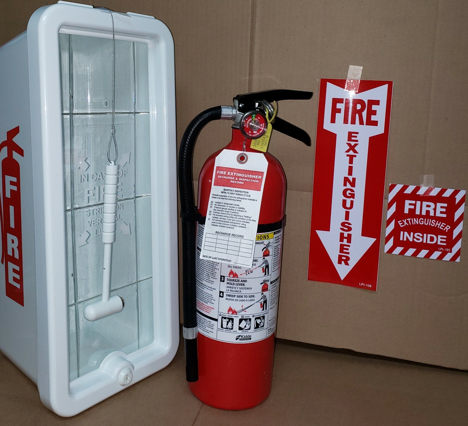 🤡🔥🧯NEW 5lb ABC Fire Extinguisher & Fire Extinguisher Cabinet $87.77🤡 🔥🔥🧯