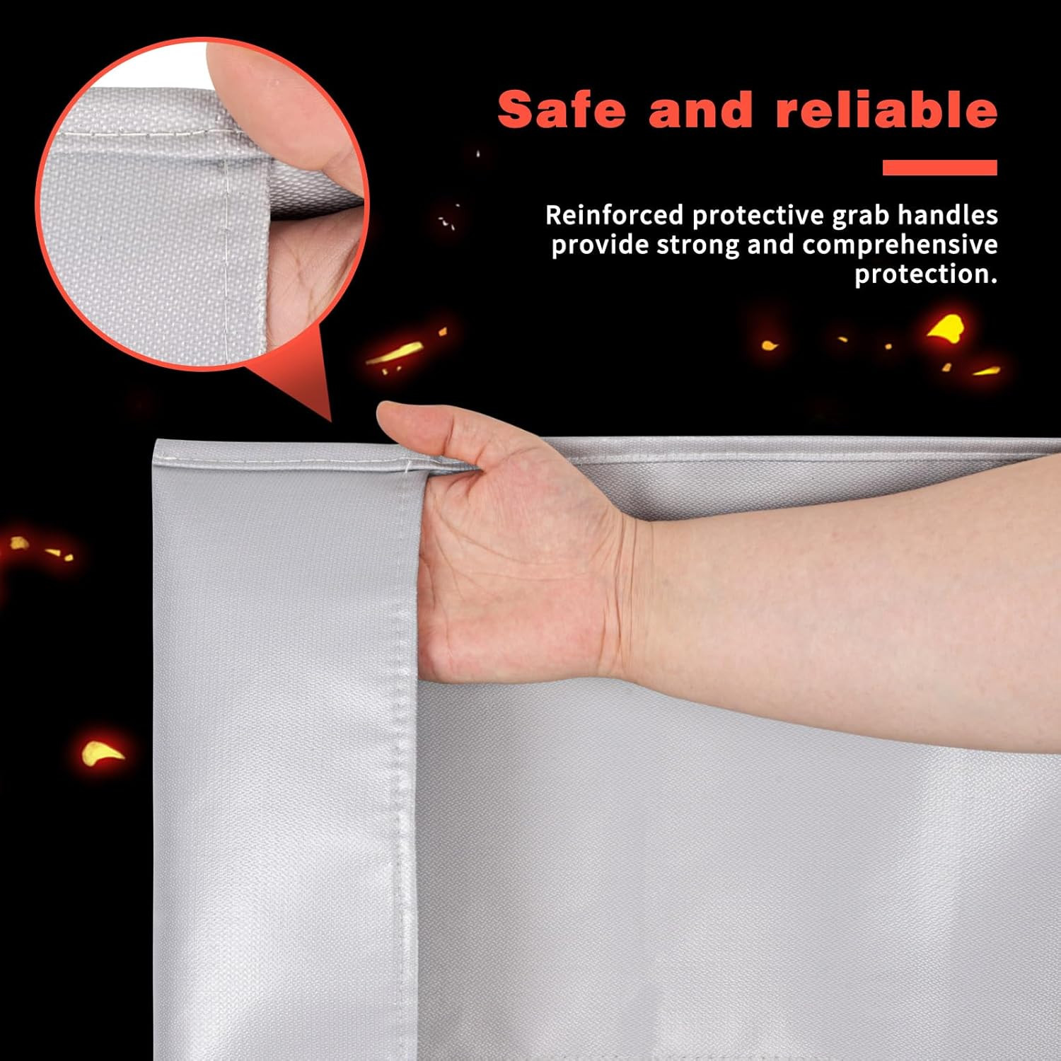 Emergency Fireproof Cloak with Hood – Silver Silicone Coated Fiberglass Fire Bla
