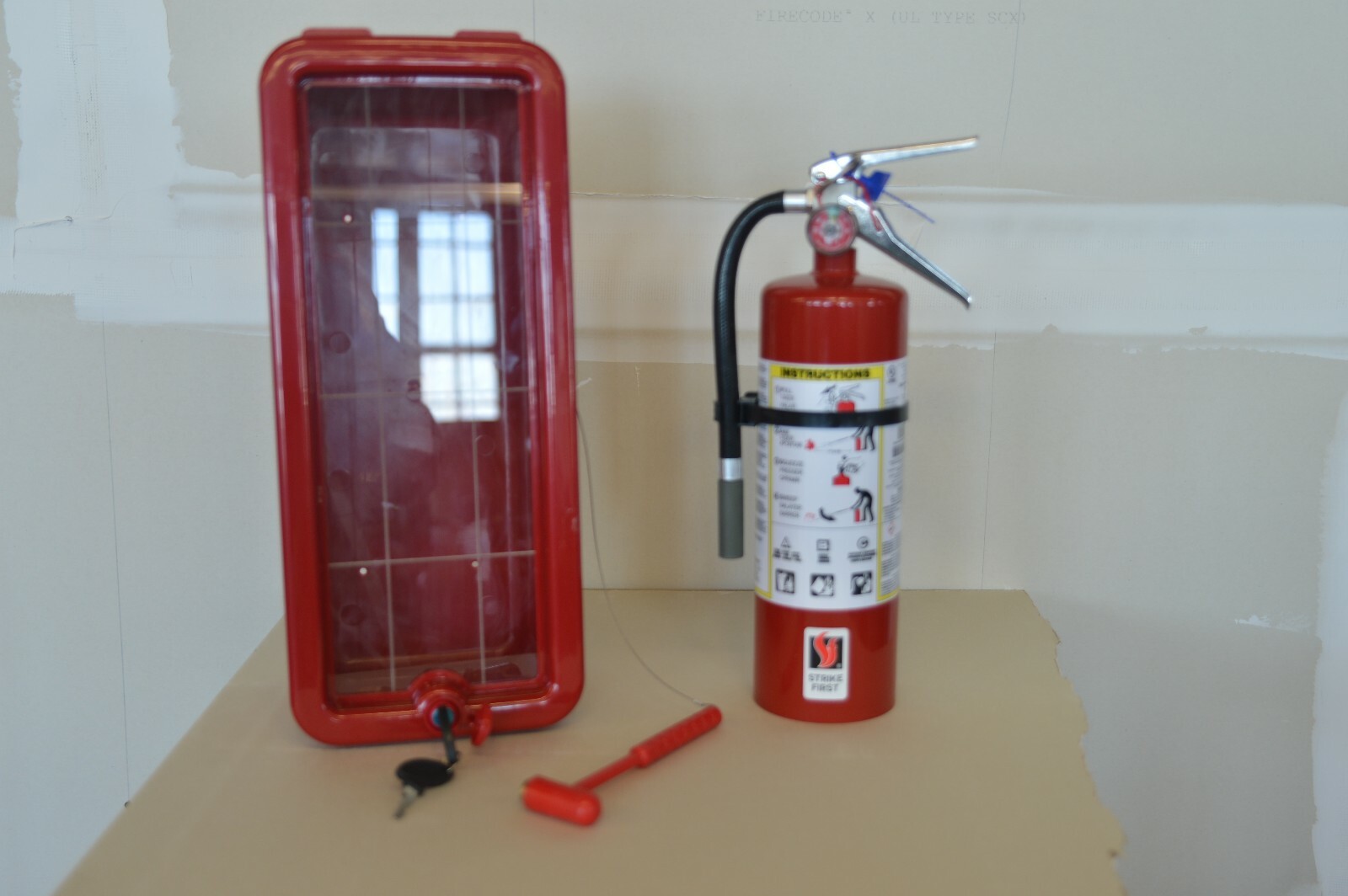 🎯 NEW 5LB RED FIRE EXTINGUISHER CABINET AND 5LB ABC FIRE EXTINGUISHER COMBO