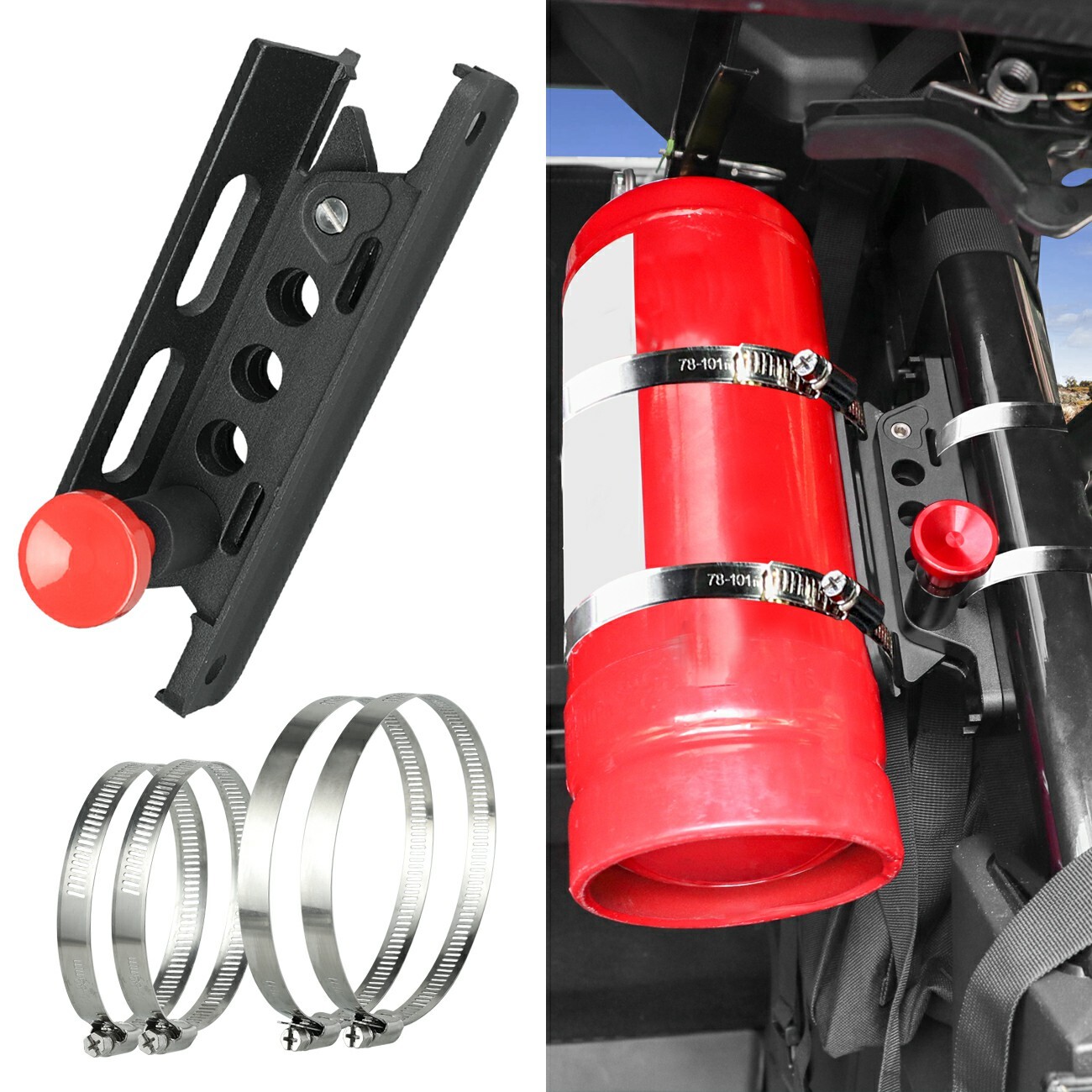 Car Fire Extinguisher Mounting Bracket Compatible with Polaris RZR Ranger