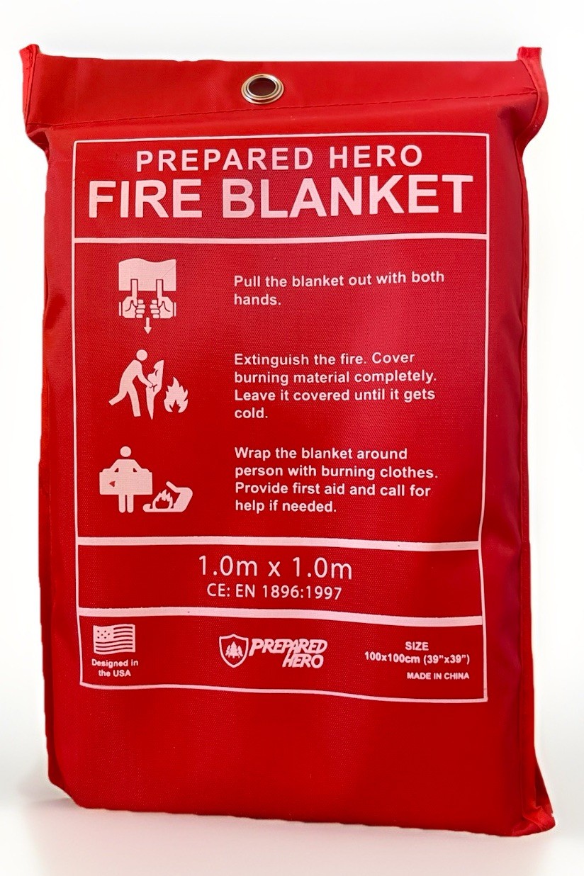 PREPARED HERO Fire Blanket 39X39″ Fiberglass Home Emergency Safety (Lot of 2)NEW