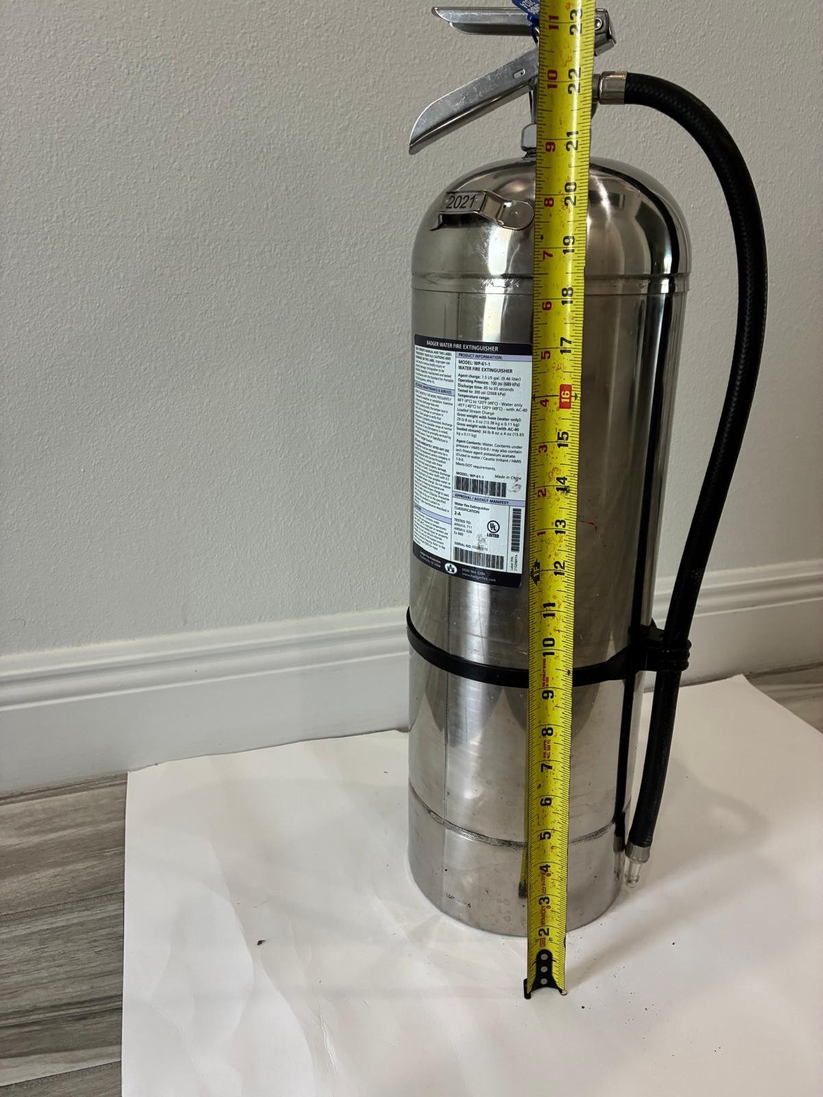 Badger WP-61-1 2.5 Gallons Class 2-A Water Fire Extinguisher